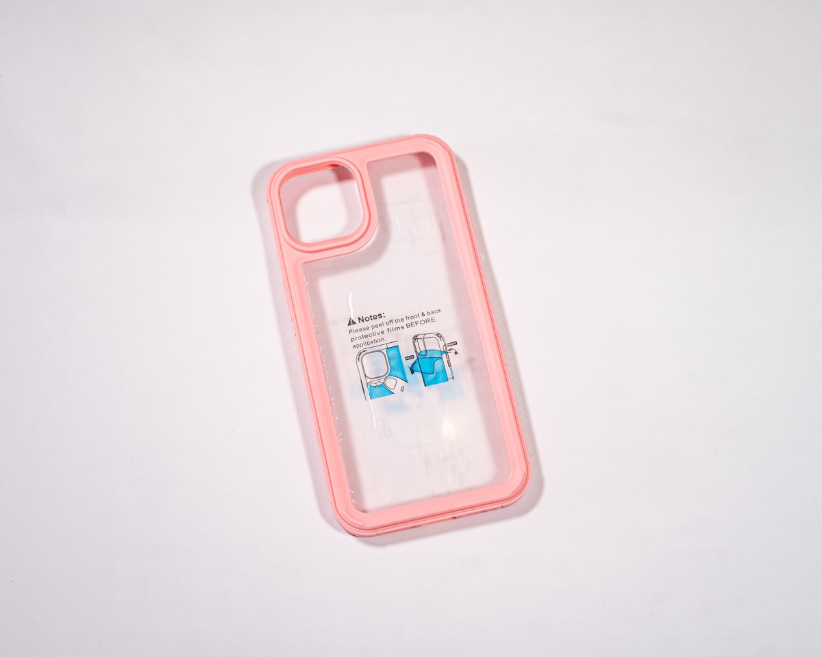 TRANSPARENTE + BORDE COLOR REFORZADA ROSADO IPHONE 141