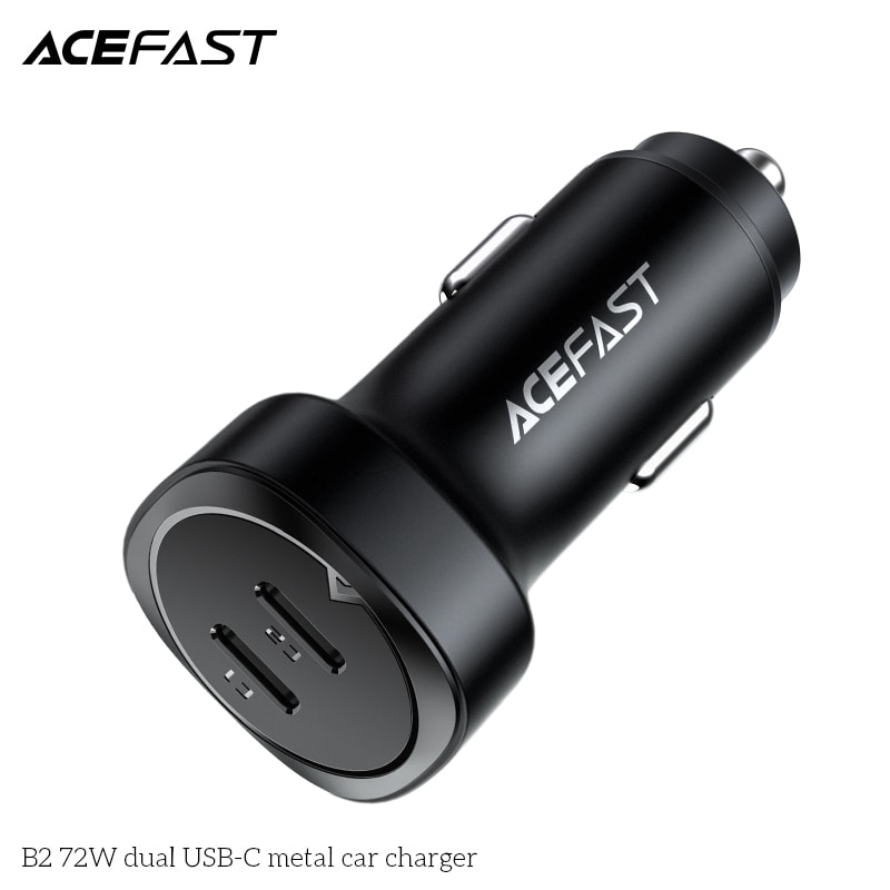 CARGADOR AUTO   2 ENTRADAS USB C (72W) CERTIFICADO MFI1