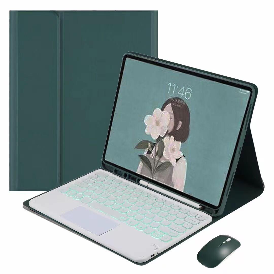 CARCASA IPAD CON TECLADO, CON LUZ. VERDE IPAD 10 GENERACION1