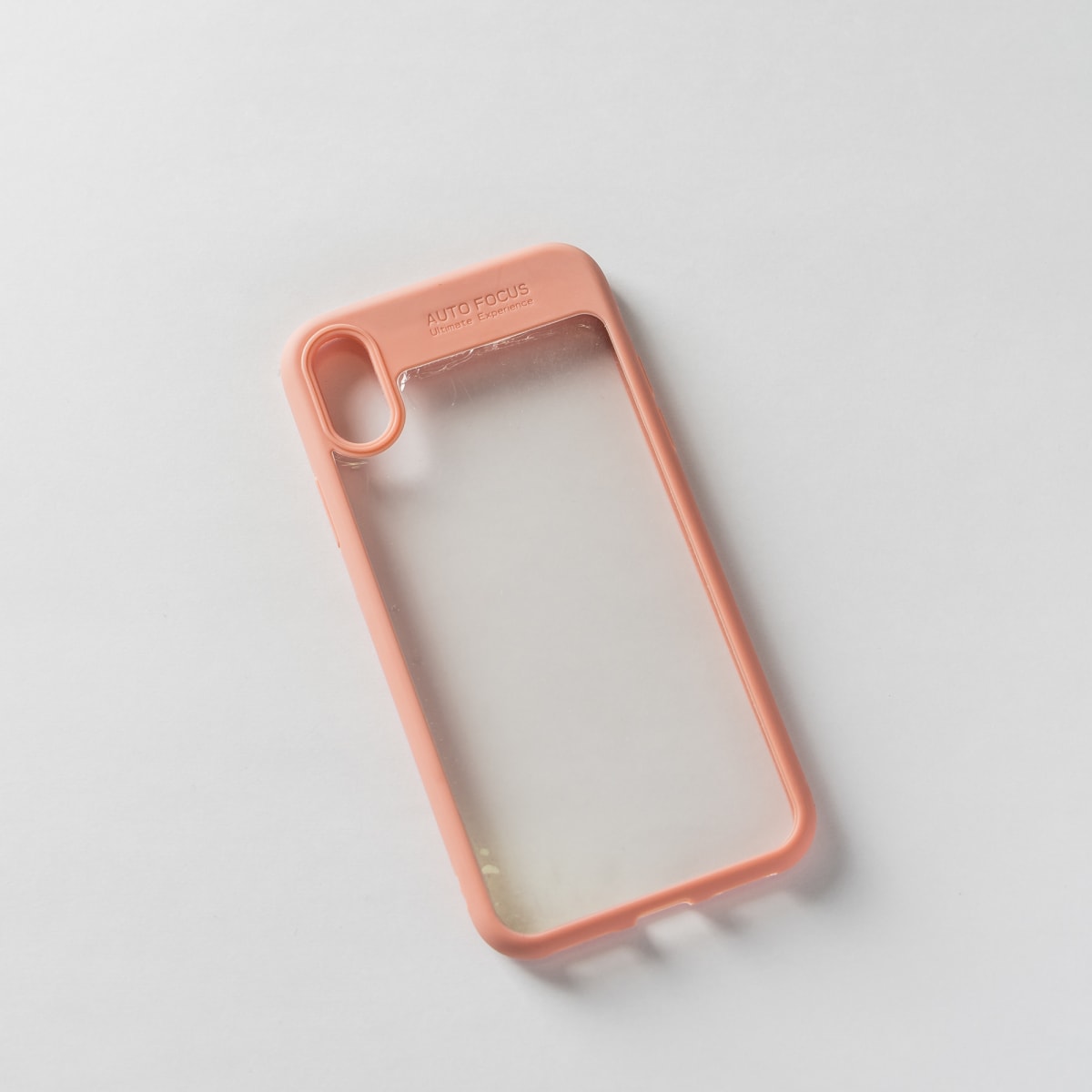 AUTO FOCUS TRANS + BORDE ROSADO IPHONE X/XS1