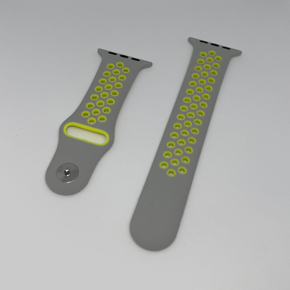 CORREA DEPORTIVA SILICONA 42-44-45MM GRIS Y VERDE1