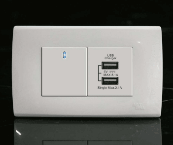 Placa Tres Puestos A83 - Blanco (44xd)