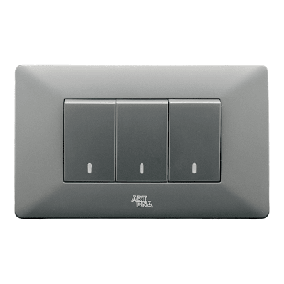 Armado - Interruptor Triple (9/32). Matt Black Serie E15