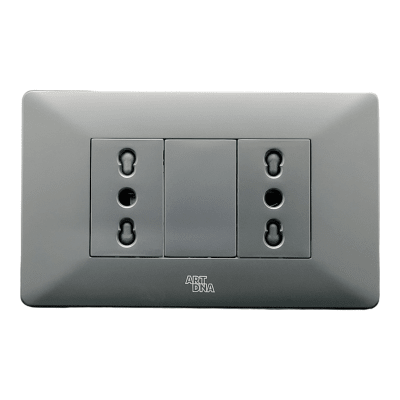 Armado - Enchufe Doble 10/16A. Matt Black Serie E15