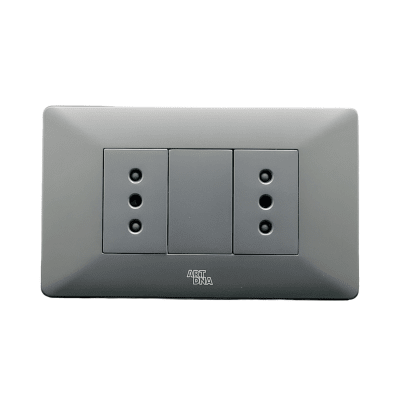 Armado - Enchufe Simple 10A. Matt Black Serie E15