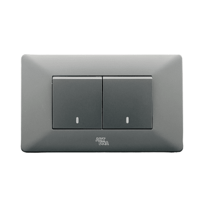 Armado - Interruptor doble (9/15). Matt Black Serie E15