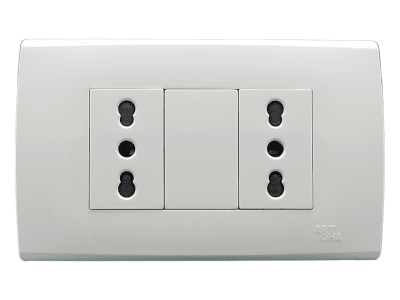 Armado - Tomacorriente Doble 10/16A. Blanco Serie A831