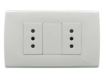 Armado - Tomacorriente Doble 10A. Blanco Serie A83