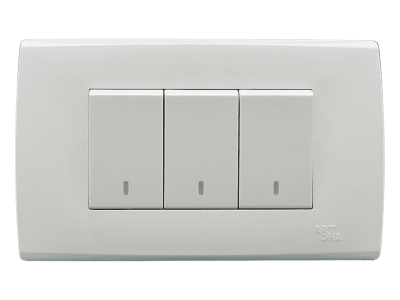 Armado - Interruptor Triple (9/32). Blanco Serie A83