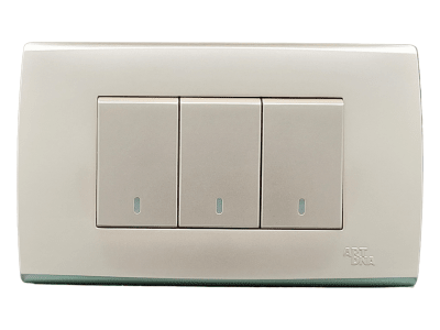 Armado - Interruptor Triple (9/32). Dorado Serie A83
