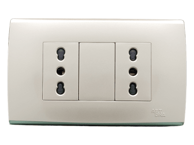 Armado - Tomacorriente Doble 10/16A. Dorado Serie A831