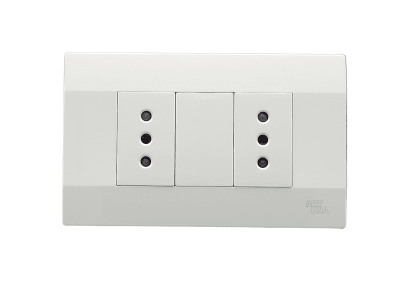 Armado - Tomacorriente Doble 10A. Blanco Serie K1