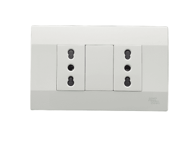 Armado - Tomacorriente Doble 10/16A. Blanco Serie K1