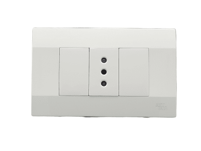 Armado - Tomacorriente Simple 10A. Blanco Serie K