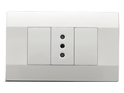 Armado - Tomacorriente Simple 10A. Plata Serie K1