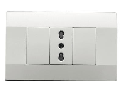 Armado - Tomacorriente Simple 10/16A. Plata Serie K