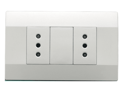 Armado - Tomacorriente Doble 10A. Plata Serie K