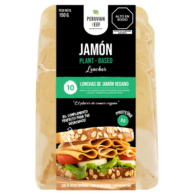 JAMÓN VEGANO EN LONJAS 10 UNID 140 GR