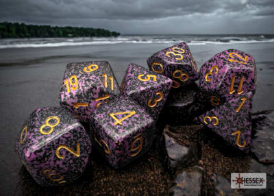 Polyhedral 7-Die Set Speckled Hurricane