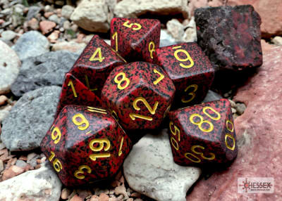 Polyhedral 7-Die Set Speckled Mercury
