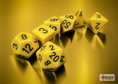 Set 7 Dados Opacos Yellow/Black