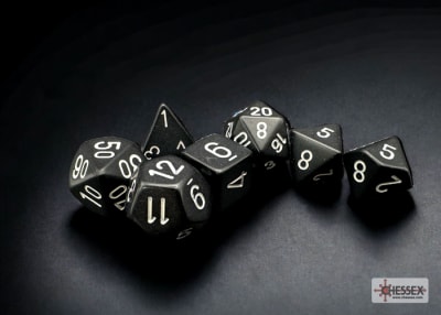 Set 7 Dados Opacos Black/White