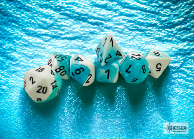 Set 7 Dados Gemini Teal-White/Black