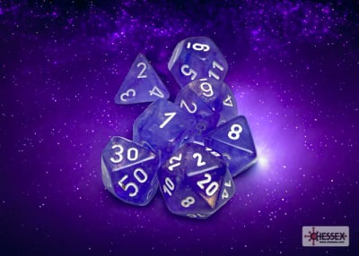Set 7 Dados Borealis Purple/White