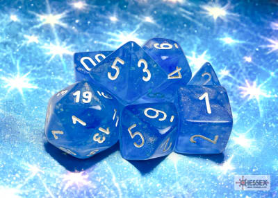 Set 7 Dados Borealis Sky Blue/White