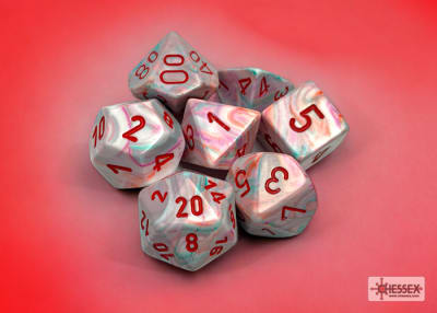 Set 7 Dados Festive Pop Art/Red