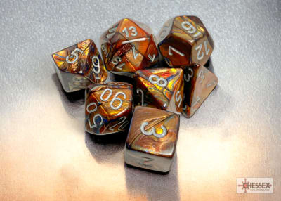 Set 7 Dados Lustrous Gold/Silver
