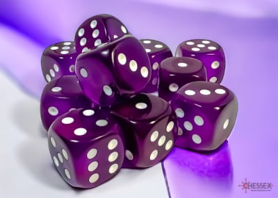 Set 12 Dados Translucent Purple/white