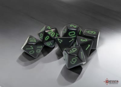 Set 7 Dados Opacos Black/Green