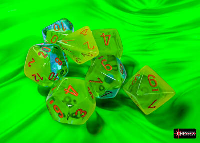Set 7 Dados Gemini Plasma Green-Teal/Orange