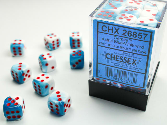 Set 12 Dados Gemini Astral Blue-White/Red1