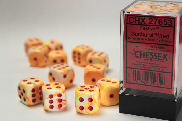 Set 12 Dados Festive Sunburst/Red1