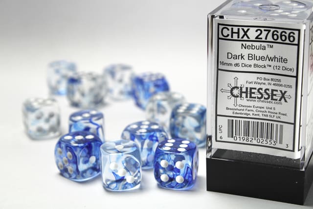 Set 12 Dados Nebula Dark Blue/White1