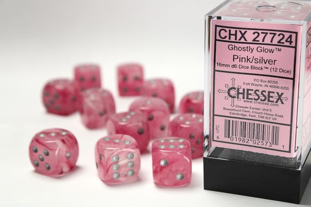Set 12 Dados Gostly Glow Pink/Silver1