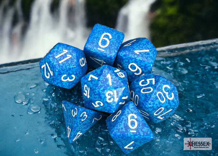 Polyhedral 7-Die Set Speckled Water1