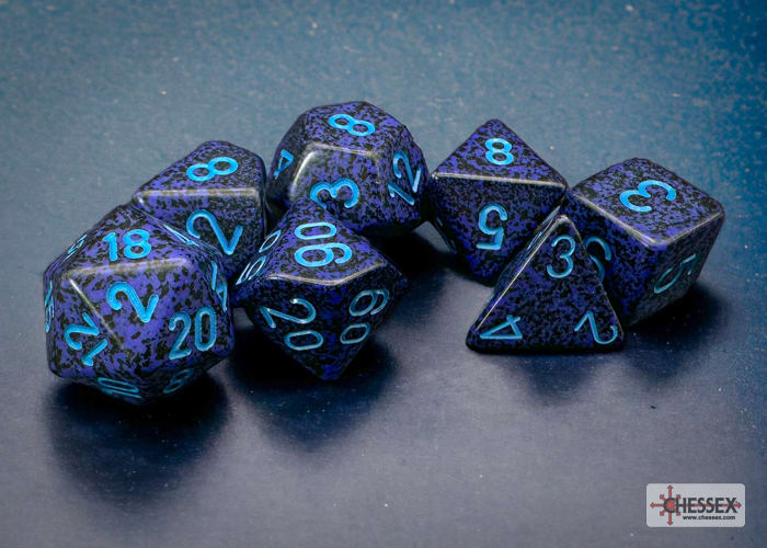 Polyhedral 7-Die Set Speckled Cobalt1
