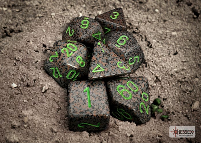 Polyhedral 7-Die Set Speckled Earth1
