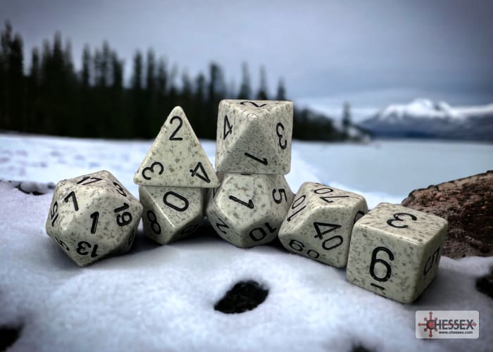 Polyhedral 7-Die Set Speckled Arctic Camo1