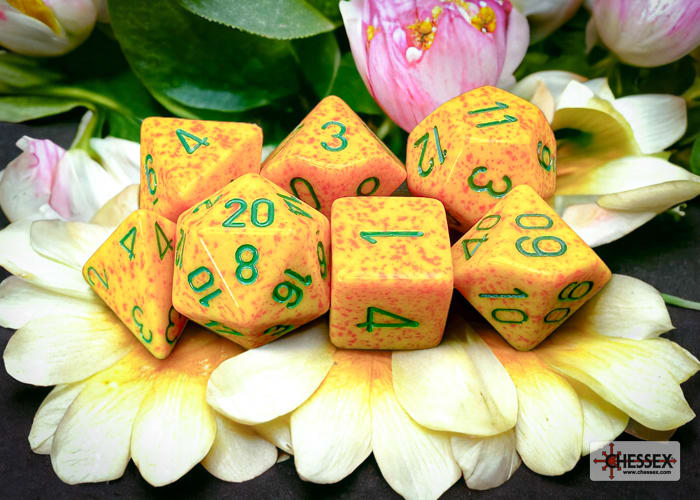 Polyhedral 7-Die Set Speckled Lotus1