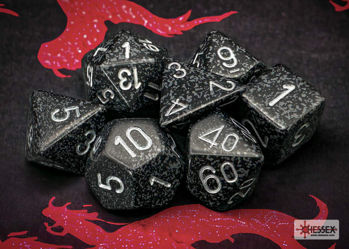 Polyhedral 7-Die Set Speckled Ninja1