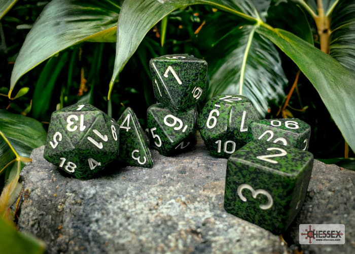 Polyhedral 7-Die Set Speckled Recon1