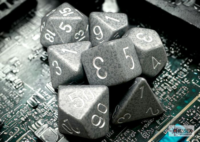 Polyhedral 7-Die Set Speckled Hi-Tech1