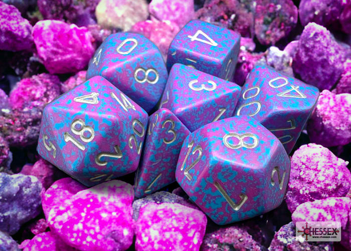 Polyhedral 7-Die Set Speckled Silver Tetra1