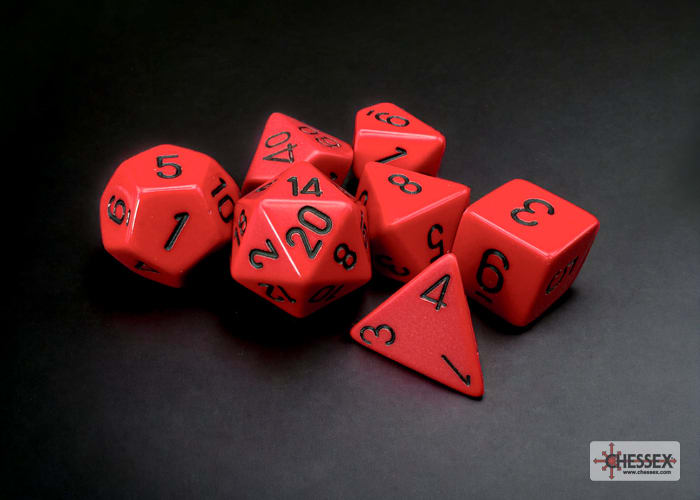 Set 7 Dados Opacos Red/Black1
