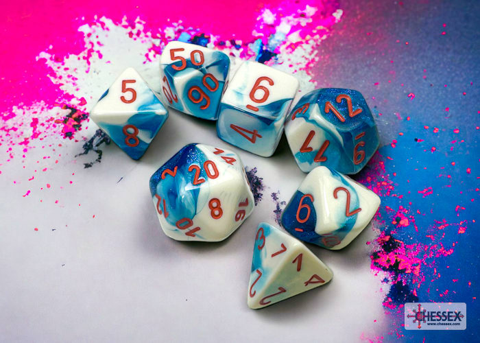 Set 7 Dados Gemini Astral Blue-White/Red1