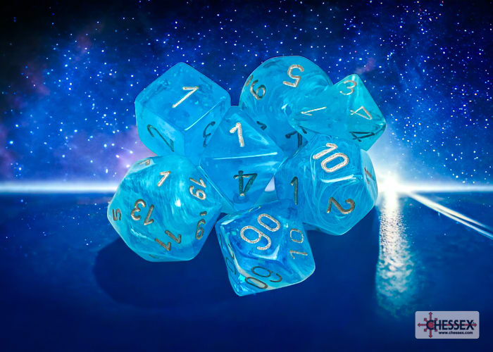 Set 7 Dados Luminary Sky/Silver1